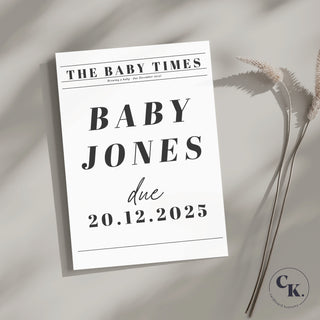 Newspaper Announcement Booklet, Baby Announcement Giant Card image 2