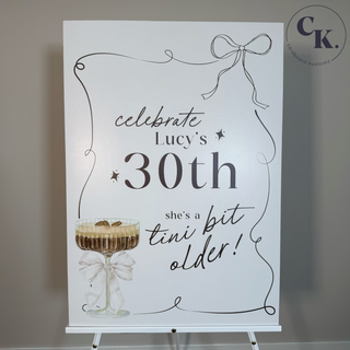 Espresso Martini Welcome Sign, Tini Bit Older Welcome Sign, Birthday Sign image 5