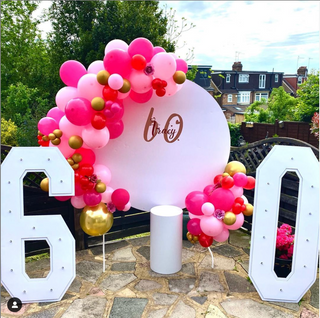 Cardboard Circle Sign, back drop, balloon backdrop image 1