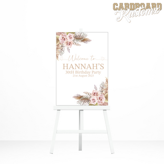 Neutral Floral Welcome sign, Baby Shower, Gender Reveal, Birthday Welcome Sign image 1