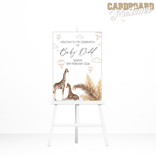 Neutral Giraffe Welcome sign, Baby Shower, Gender Reveal, Birthday Welcom image 2