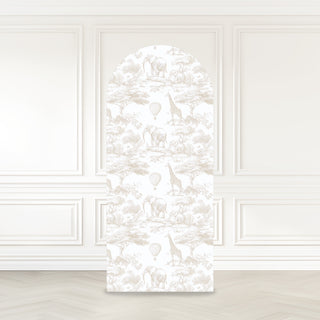 Safari Beige Hot Air Balloon Toile Print Backdrop