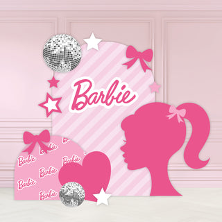 Pink Doll Mini 4ft Birthday Bundle, DIY Party Pack