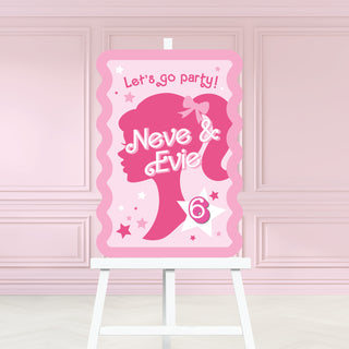 Pink Doll Theme Welcome Sign