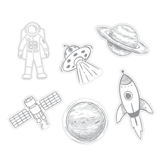 Galaxy Space Astronaut Mini Party Cut Outs - Set of 6