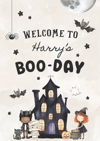 Halloween BooDay, Birthday Welcome Sign