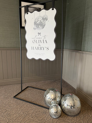 Disco Ball Engagement Party Welcome Sign, Wedding Party Welcome Sign