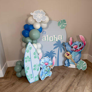 Hawaiian Alien Blue Mini 4ft Birthday Bundle, DIY Party Pack