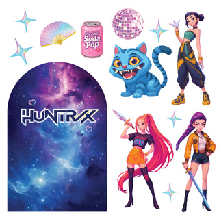 Demon Hunters Mini 4ft Birthday Bundle, DIY Party Pack