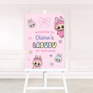 Labubu Birthday Welcome Sign