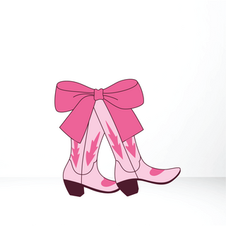 Pink Cowboy/Cowgirl Boots Cut Out, Last Rodeo Theme Cut Out