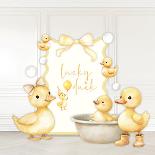 Lucky Duck Yellow Mini 4ft Birthday Bundle, DIY Party Pack