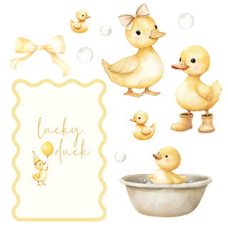Lucky Duck Yellow Mini 4ft Birthday Bundle, DIY Party Pack