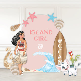 Hawaiian Island Girl Watercolour Mini 4ft Birthday Bundle, DIY Party Pack