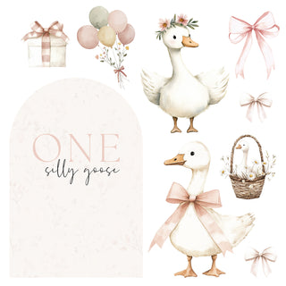 One Silly Goose Pink Mini 4ft Birthday Bundle, DIY Party Pack