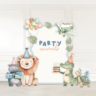Party Animals, Safari Animals Mini 4ft Birthday Bundle, DIY Party Pack