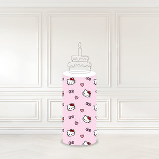 Kitty Pink Pattern Cake Stand, Cake Plinth