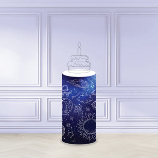 Galaxy Space Astronaut Printed Cake Plinth