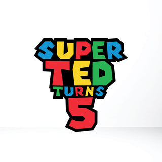 Super Gamer Theme Logo Sign Cut Out, Backdrop Sign