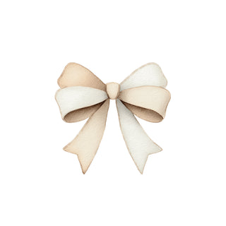 Beige Teddy Bear Bow Cut Out