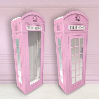 3D Full Size Pink Telephone Box Photo Box, Photo Booth Box