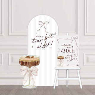 Tini Bit Older, Espresso Martini Bundle, backdrop, welcome sign and cut out