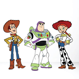 Set Of Three Toy Solid Colour Cut Outs - Woody, Buzz and Jessie 3ft