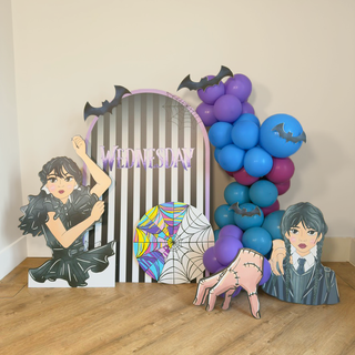 Wednesday Addams Mini 4ft Birthday Bundle, DIY Party Pack