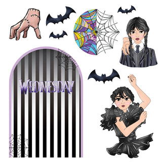 Wednesday Addams Mini 4ft Birthday Bundle, DIY Party Pack