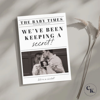 Newspaper Announcement Booklet, Baby Announcement Giant Card image 1