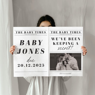 Newspaper Announcement Booklet, Baby Announcement Giant Card image 0