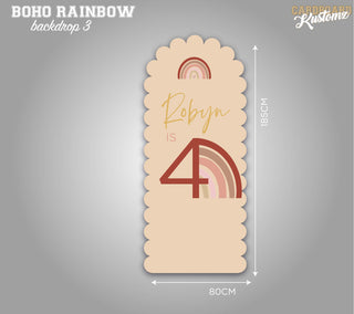 Customisable Boho Rainbow Photo, Party, Back Drop - Scalloped Edge image 0