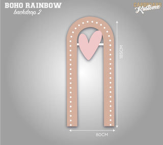 Boho Rainbow Photo, Party, Back Drop - Arch and Heart image 0