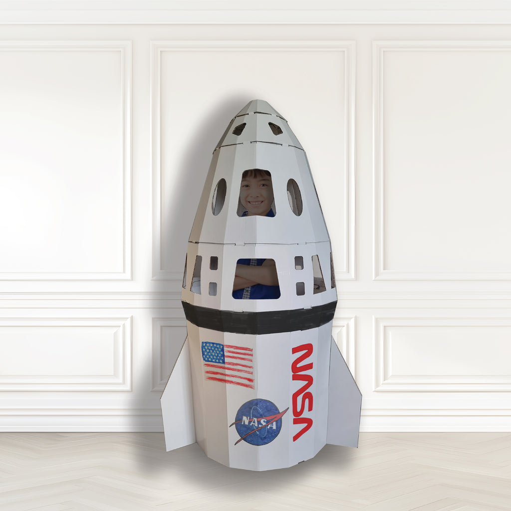 Pain Rocker Ship 3D Rocket Playhouse | Kids Build & Paint Rocket Box – Cardboard Kustomz