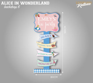 Alice In Wonderland Direction Sign Party Back Drop Party Decoration image 0