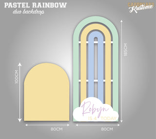 Customisable Pastel Rainbow Photo, Party, Back Drops - Duo image 0