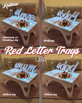 Red Letter Trays with LED White Or Printed image 0