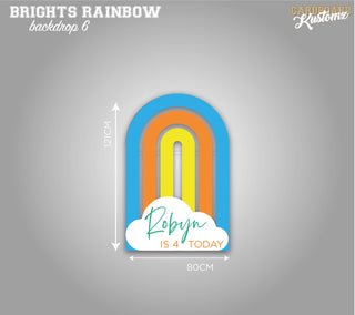 Customisable Bright Rainbow Photo, Party, Back Drop - Mini Cut Out Back Dr image 0