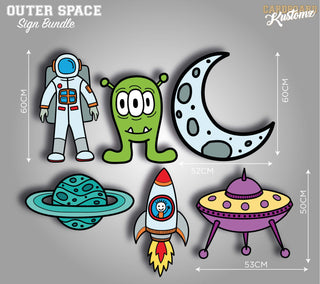 Space Astronaut Mini Party Cut Outs - Set of 6 image 0