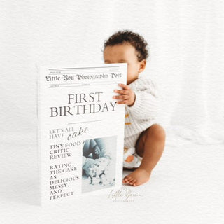 Newspaper 1st Birthday Celebration, Birthday Giant Card