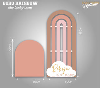 Customisable Boho Rainbow Photo, Party, Back Drops - Duo image 0