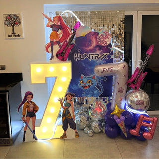 Demon Hunters Mini 4ft Birthday Bundle, DIY Party Pack