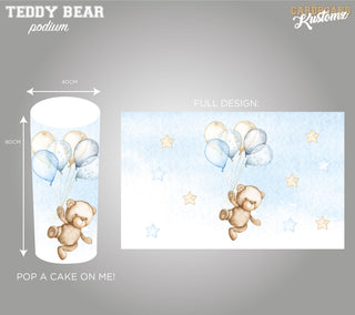 Teddy Bear Cake Plinth, Cake Stand, Cake Podium - Blue image 0
