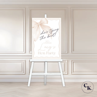 Tying the Knot Welcome Sign, Tying The Knot Party Sign image 1