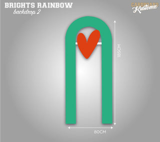 Bright Rainbow Photo, Party, Back Drop - Arch and Heart image 0