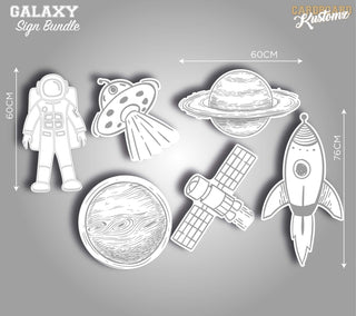 Galaxy Space Astronaut Mini Party Cut Outs - Set of 6 image 0