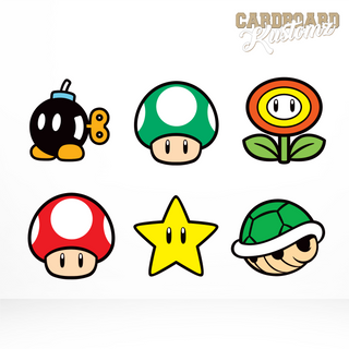 Super Mario Set of 6 Mini Cardboard Cut Outs, Assorted Cut Out Set image 0
