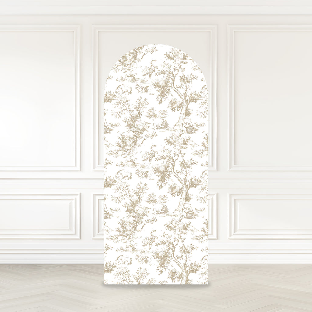 Toile Photo Backdrop Winnie Bear Toile Backdrop | Neutral 6ft Display – Cardboard Kustomz