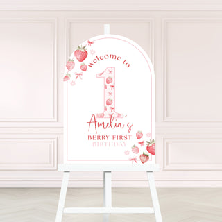 Berry 1st Birthday Welcome Sign