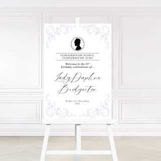 Bridgerton Birthday Welcome Sign